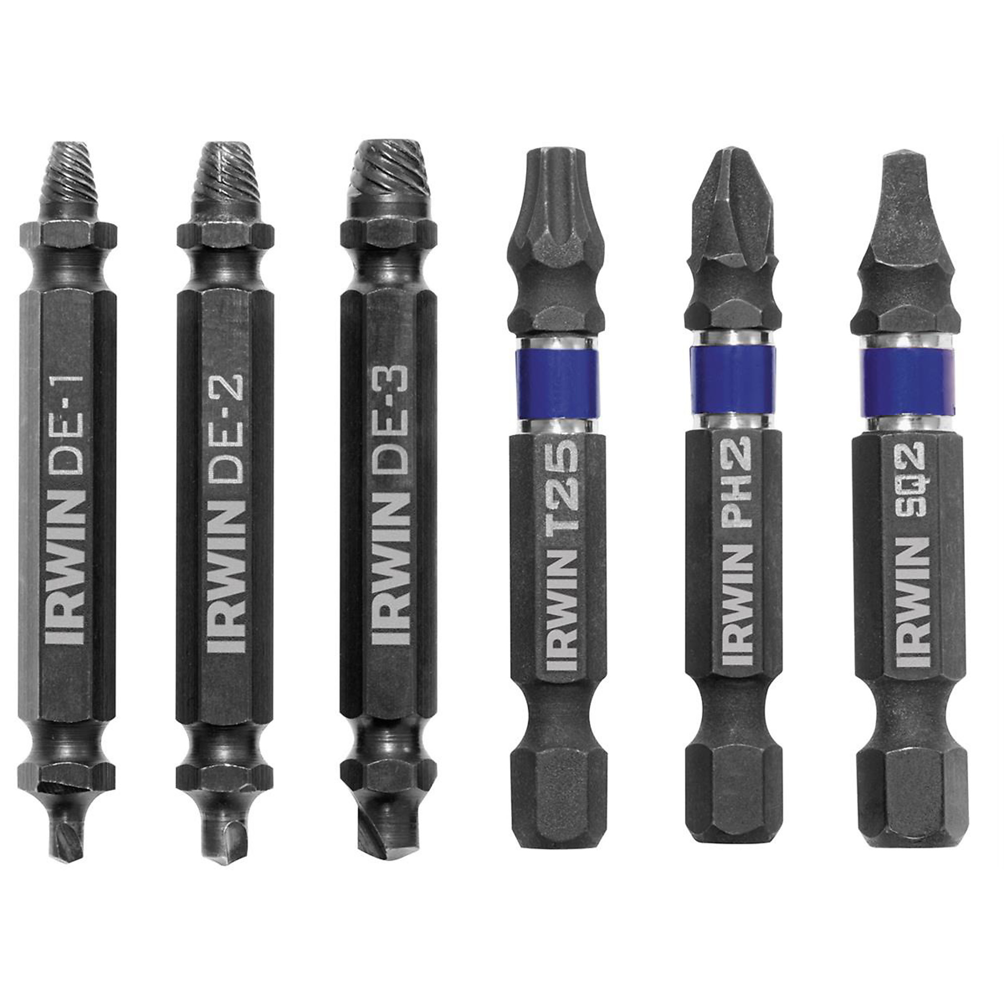 Hanson Double-Ended Screw Extractor Set — 6-Piece, M2 High-Speed Steel, DoubleLok Technology, Model# HAN1876225
